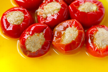 Tuffed cherry peppers with tuna preserved in olive oil
