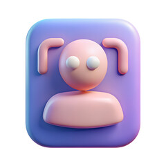 3d glossy contact icon on a transparent background