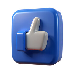 3d thumb up like symbol on a transparent background