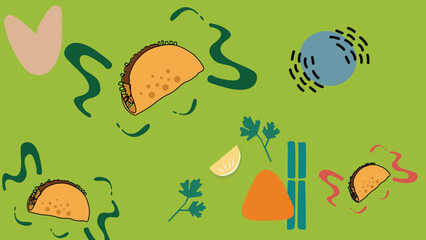 Taco Halves with Onions Background