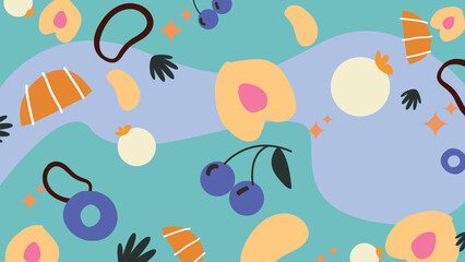 Apricot blueberry background