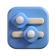 3D toggle switch icon on a transparent background