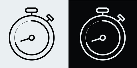 Time and clock icon. Stopwatch, alarmclock, timer symbol