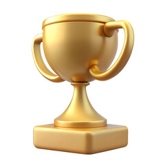 3d gold trophy cup on a transparent background