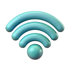 3d wireless network icon on a transparent background