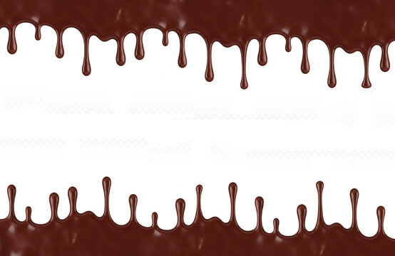 Brown Milk chocolate melting and flowing down. Dripping liquid. 3D rendering. 3D Illustration.