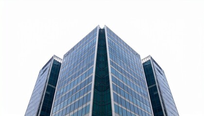 Obraz premium Symmetrical skyscraper isolated on white background