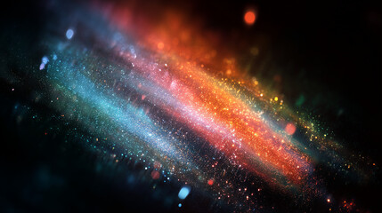 Dusted, scratched Holographic Abstract Blurred background, noise, grain, small dust artifacts