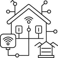 House icon on white and blue backgrounds, a symbol of real estate, home, or property for business and residential concepts