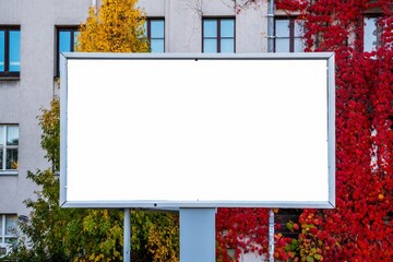 banner for advertisement on the fence of the building.