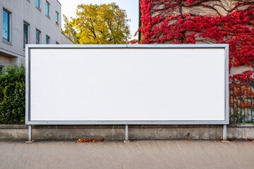 banner for advertisement on the fence of the building.