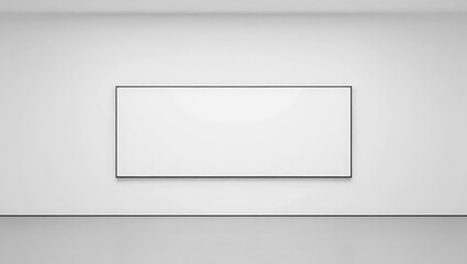 A man viewing an empty canvas in a contemporary art gallery.