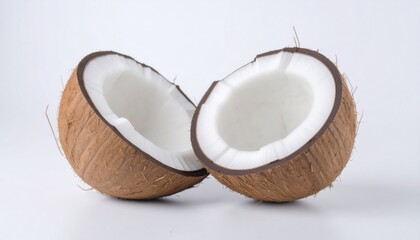 Cracked coconut isolated 