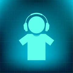 Vector icon on a blue background with a gradient