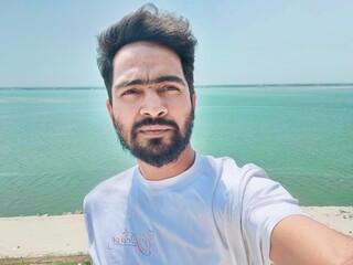 portrait of a man on the beach