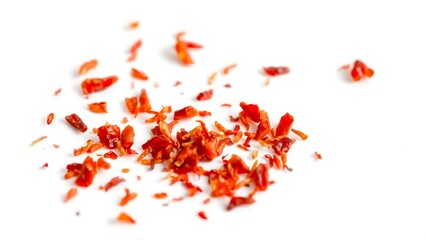 Spicy Chili Flakes on White Surface