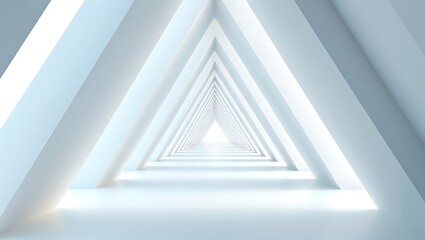 Captivating Light Through Infinite Triangular Tunneling Interior Space