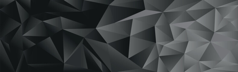 Abstract black and gray gradient triangles of different sizes - Vector illustration