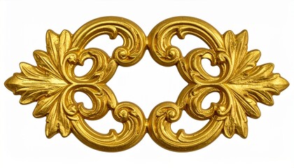 Golden decorative element, cut out 