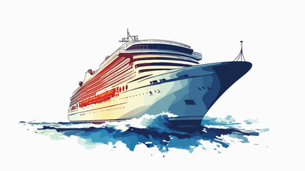 Modern Cruise Ship Icon Vector Illustration for Travel Designs