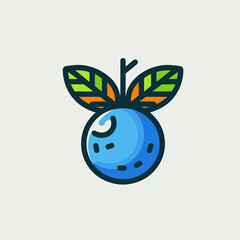 Blueberries with vibrant leaves in a fresh design and copy space