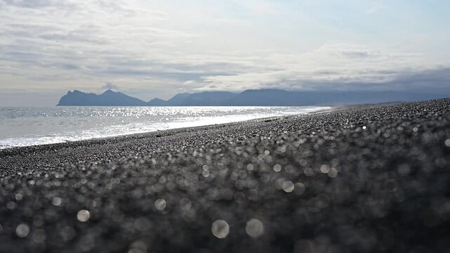 Hvalnes Nature Reserve Beach in Iceland - Black pebble beach