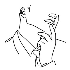 Desire — man in emotional theatrical pose of longing, drawn with single continuous line. Minimalism and expression in every curve.