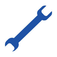 Blue spanner tool for mechanical motor repair and construction work