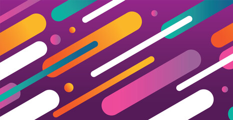 Modern abstraction, composition made of various rounded shapes of lines in color - Vector illustration