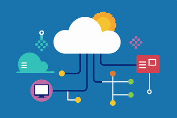 Cloud Computing Services Network and Technology Concepts Illustration