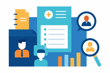 Human Resources Recruitment and Hiring Strategy Illustration Elements