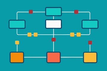 Illustration of Network Hierarchy and Interconnections in Blue