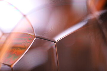 Red reflections of liquid in macro, bubbles in macro, connection of bubbles in macro, cell from...
