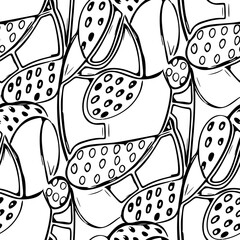 Seamless pattern with a simple abstract drawing. Vector illustration.