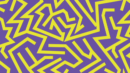 Vibrant yellow angular strokes purple background