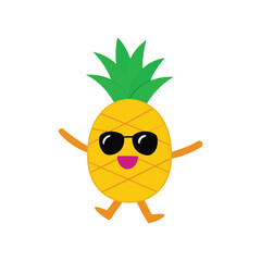 Dancing Pineapple Wearing Sunglasses – Fun Summer Party Character Clipart