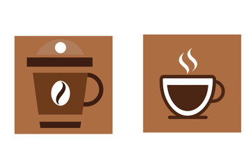 Vector illustration of coffee cups in flat design suitable for various applications