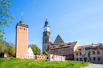 Roter Turm und Sankt Marien Kirche, Kamenz, Deutschland 