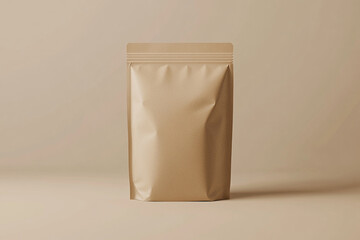 Kraft Paper Pouch Packaging Mockup with Zip Seal Showcasing a Clean and Modern Design for Products