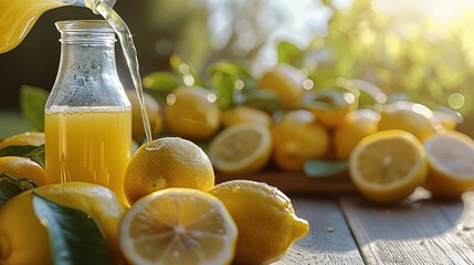 glass of lemonade with lemon