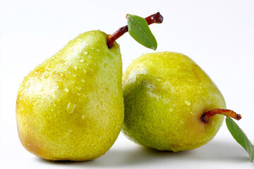 Fresh and Juicy Pears Isolated on a Bright White Background Perfect for Food Photography and Marketing Use
