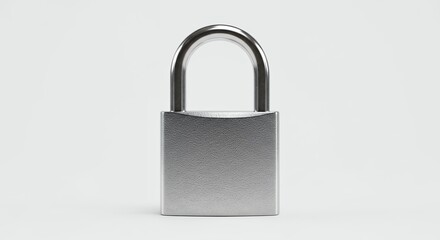 Naklejka premium Gray metal padlock isolated on white background
