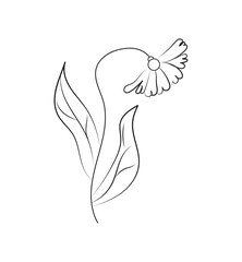Flower black icon. Vector illustration