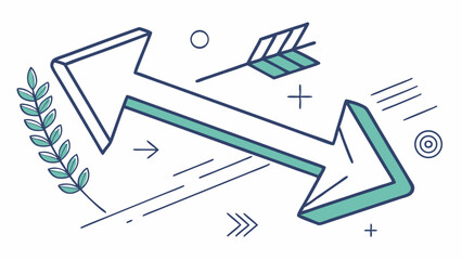 Stylized Arrows with Branch Arrow and Geometric Shapes Illustration