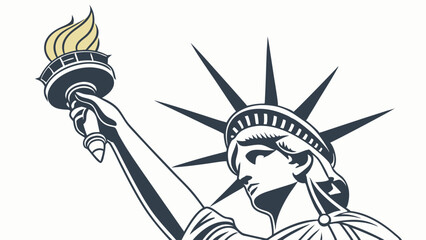 Stylized Closeup of the Statue of Libertys Face and Torch