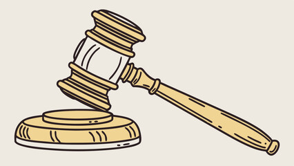 Stylized Illustration of a Gavel and Sounding Block