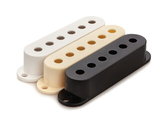 various single coil pickup covers path isolated on white