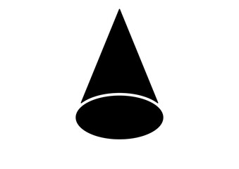 Fototapeta premium Elegant Black Wizard Hat Silhouette for Fantasy Costumes and Magical Graphic Design Elements