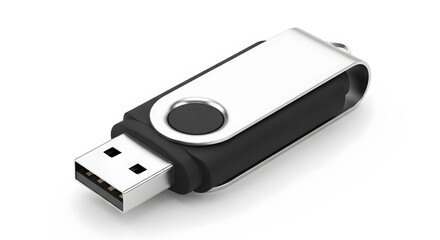 Isolated usb flash drive memory stick portable storage device data transfer technology on white background