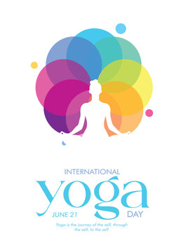 illustration of woman for 21 june-international yoga day web banner EPS10 vector.
